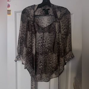 Smythe python snake print silk blouse